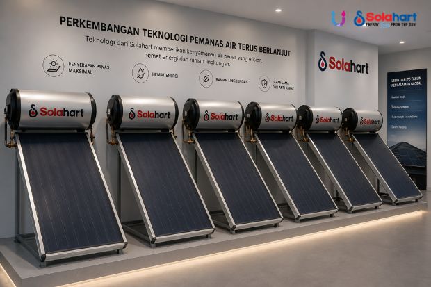 Perkembangan Teknologi Pemanas Air Terus Berlanjut melalui inovasi pemanas air tenaga surya Solahart yang menghadirkan efisiensi, kenyamanan, dan solusi air hangat untuk berbagai kebutuhan bangunan