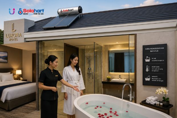 Sistem Air Hangat di Hotel Menjadi Standar Pelayanan dengan dukungan teknologi pemanas air tenaga surya Solahart yang membantu menghadirkan kenyamanan bagi tamu selama menginap