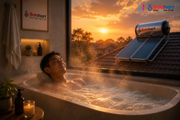Solar Water Heater Mendukung Kebutuhan Air Hangat Sehari Hari dengan teknologi pemanas air tenaga surya yang membantu menyediakan air hangat nyaman untuk berbagai aktivitas rumah tangga